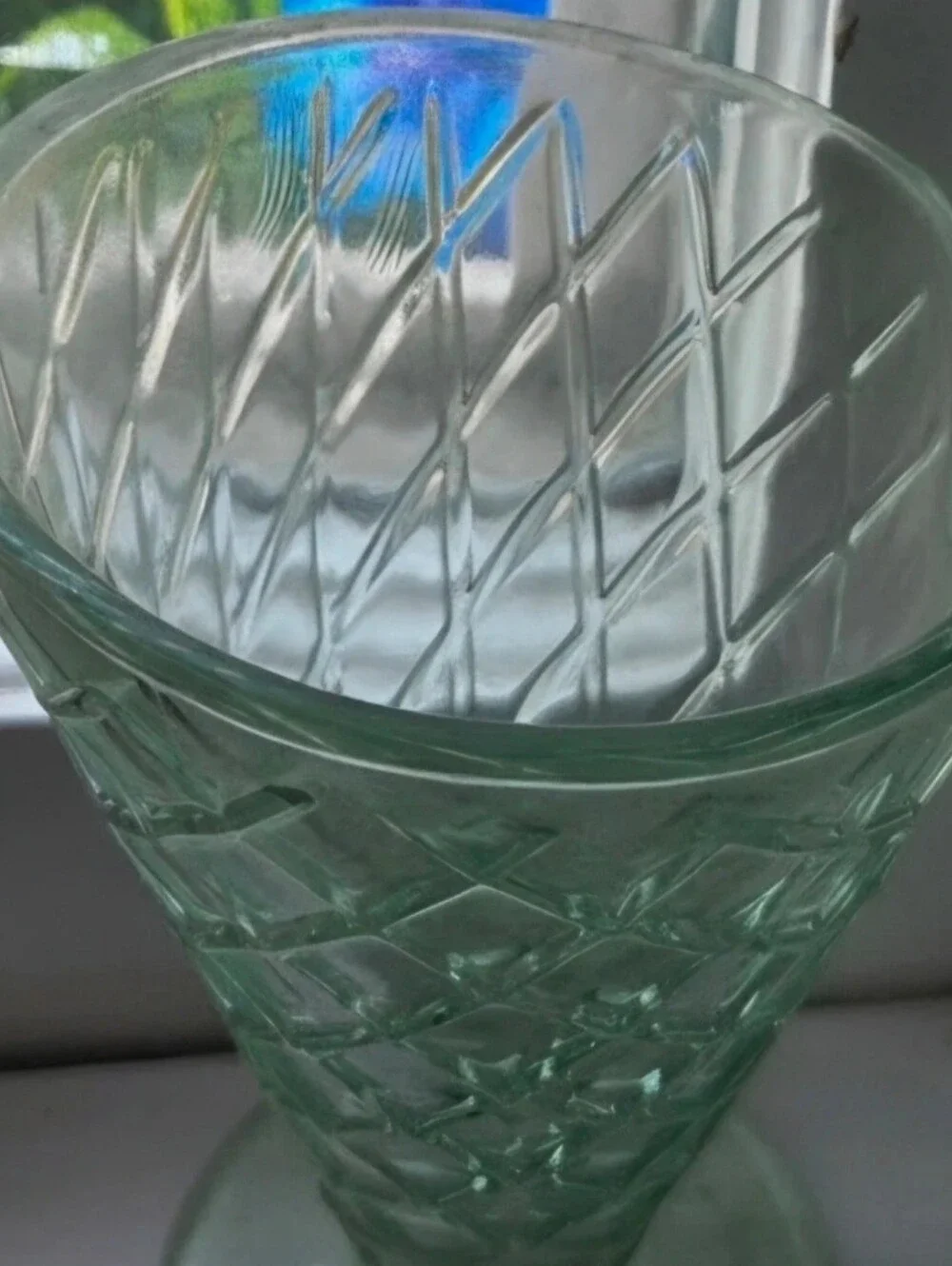 Vintage Green waffle cone dessert dish